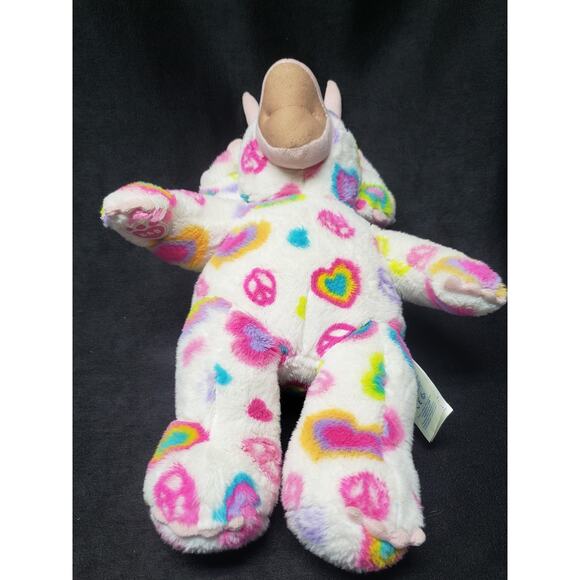 Build A Bear Colorful Peace & Love Triceratops Dinosaur Plush Stuffed Animal - Picture 5 of 9